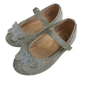 Link Comfort Flats Toddler Girls 7 All Over Rhinestone Sparkle Butterfly Easter